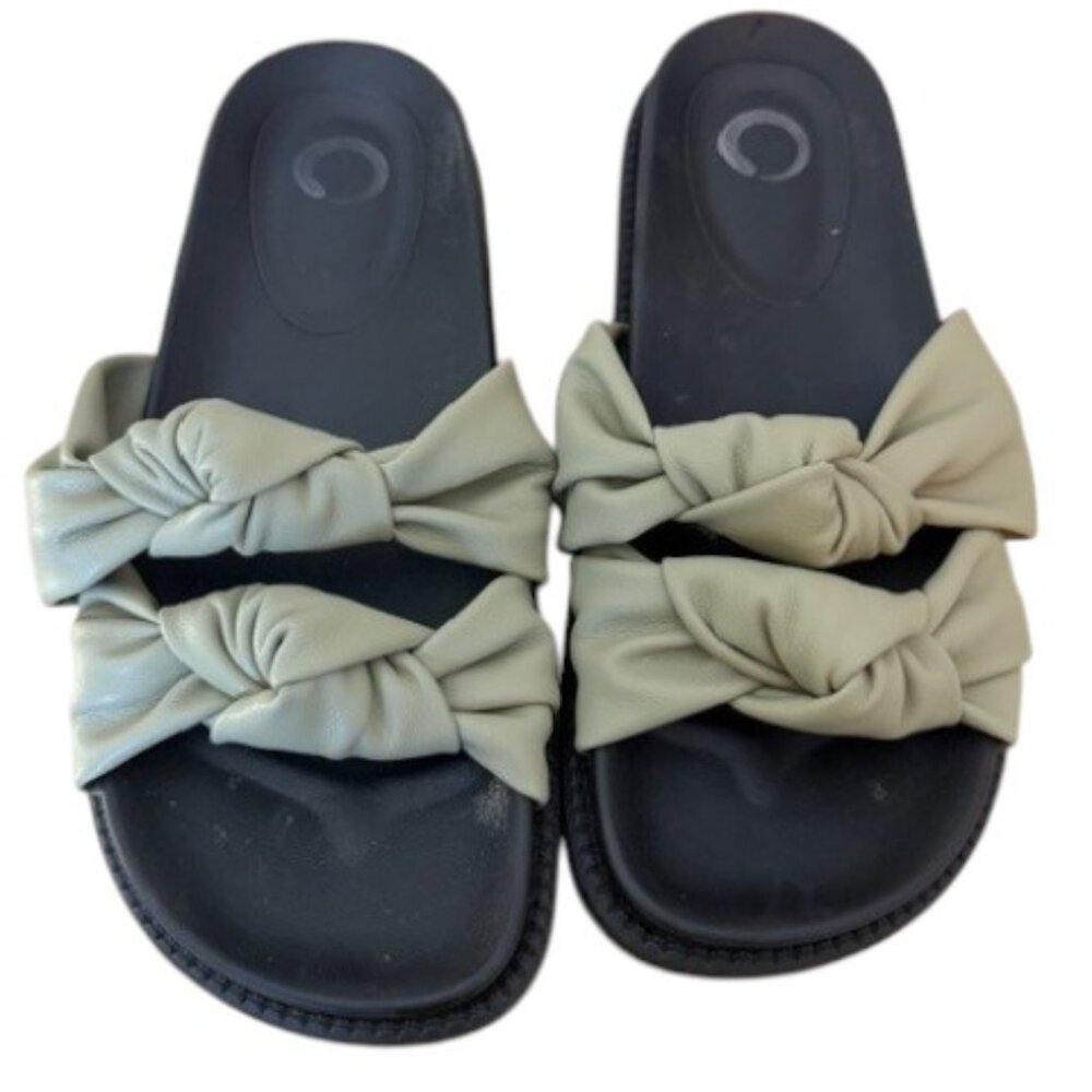 Journee Collection Women's Melanie Slide Flat Sandals Green 8